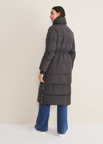 Phase Eight Rae Asymetric Long Puffer Coats Grey Australia | PS7928350